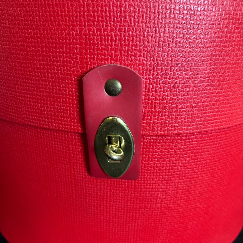 1950s Vintage Hat Box Wig Storage - Red - Picture 8 of 15